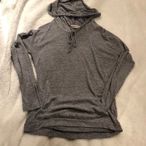 Gray lightweight hoodie with pocket